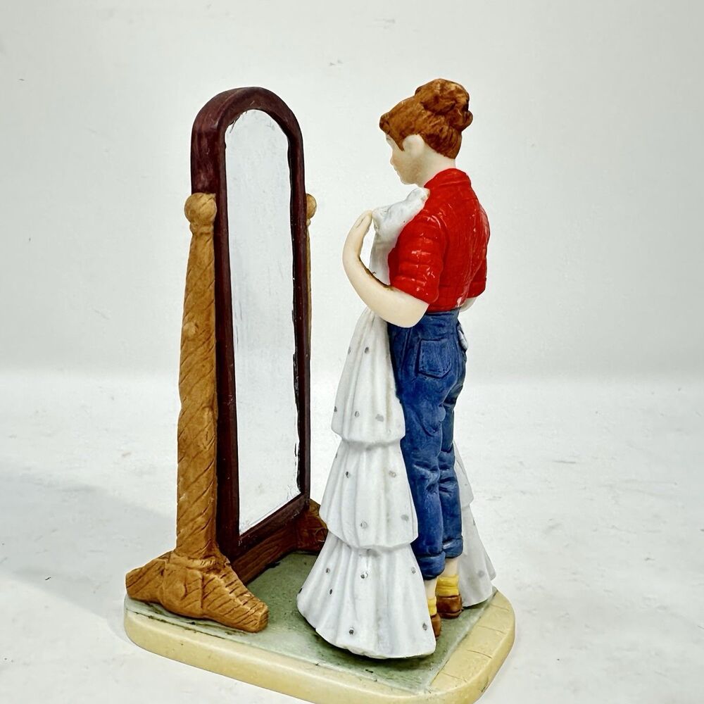 Danbury Mint 1989 The Prom Dress Norman Rockwell Porcelain Figurine Vintage